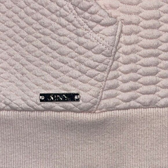 Marc Jacobs NY Performance Pink Hoodie Sweatshirt  Quilted Pull Over Size Medium - Picture 2 of 8